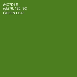 #4C7D1E - Green Leaf Color Image